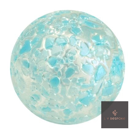 Snowflake marble – clear glass with pale blue crackle flecks