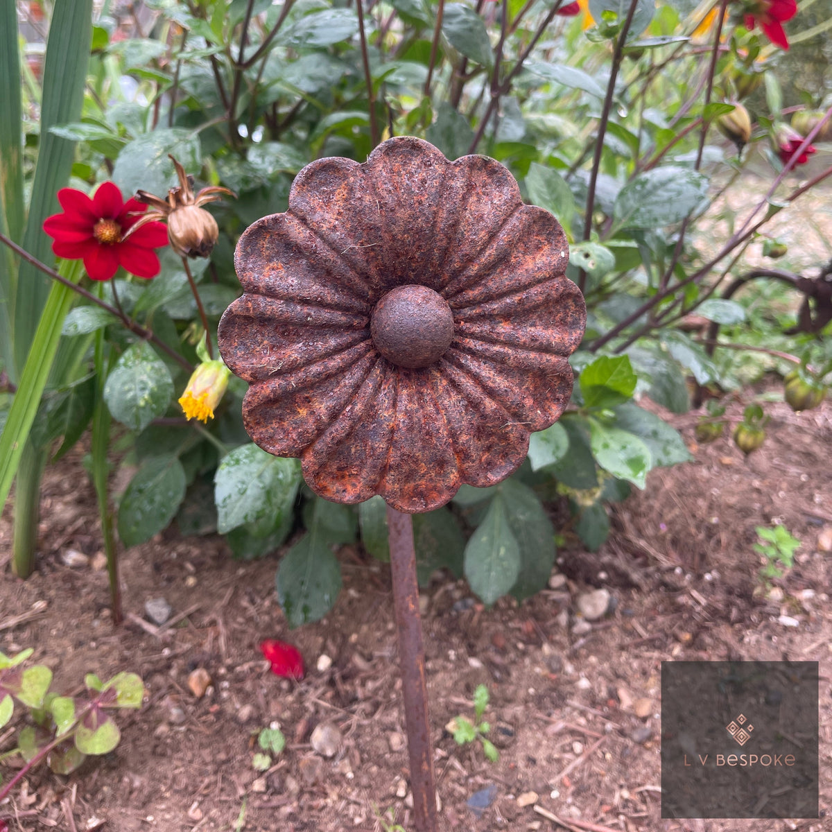 Mixed Floral Metal Garden Stakes, Short.