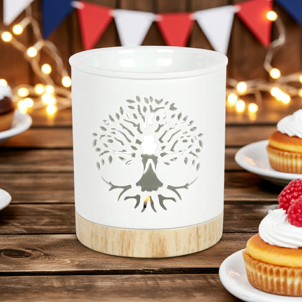 White Tree of Life Cut Out Wax Burner