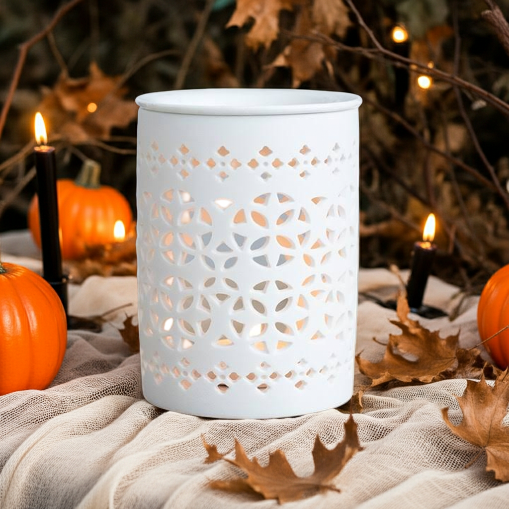 White Matte Cut Out Wax Burner