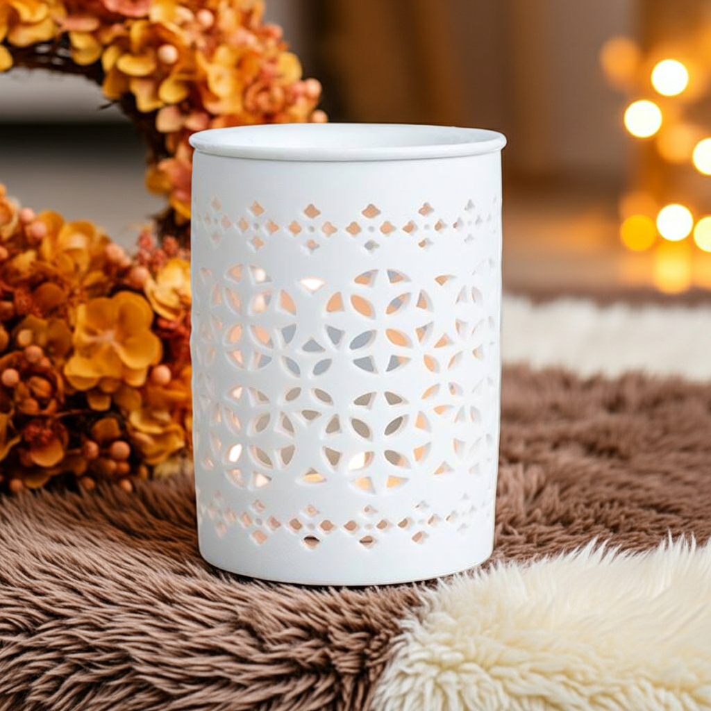 White Matte Cut Out Wax Burner