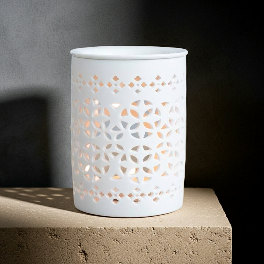 White Matte Cut Out Wax Burner
