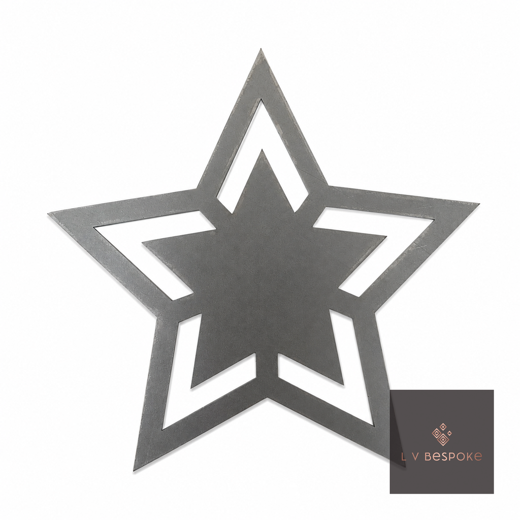 Cut steel star silhouette topper