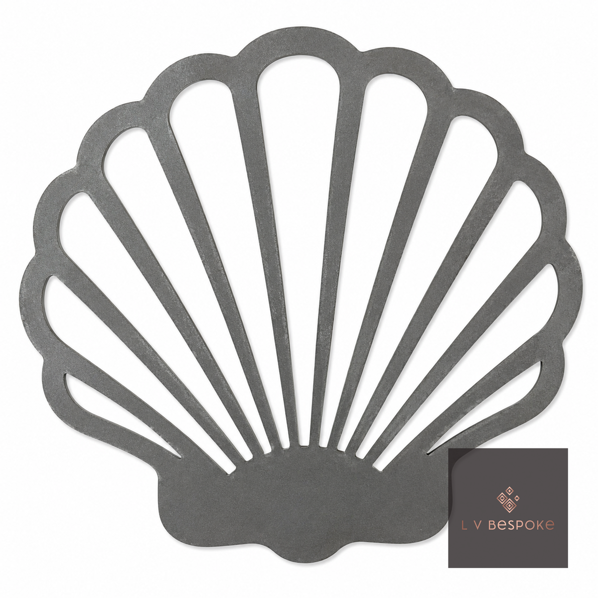 Cut steel scallop shell silhouette topper