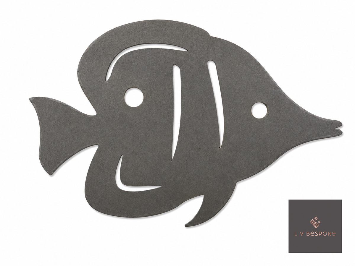 Cut steel tropical fish silhouette topper