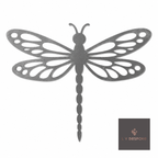 Cut steel dragonfly silhouette with lacy wings