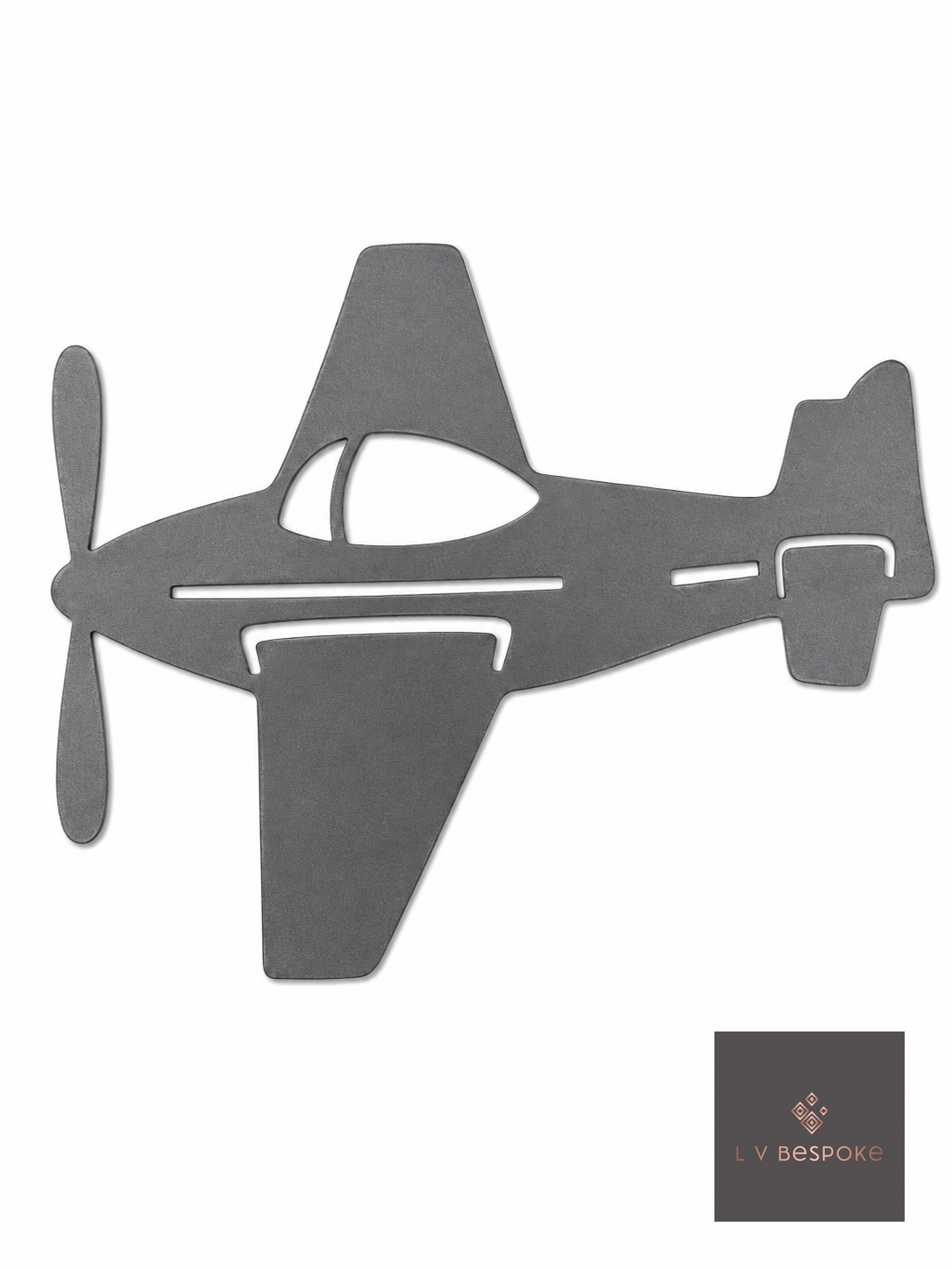 Cut steel propeller plane silhouette topper
