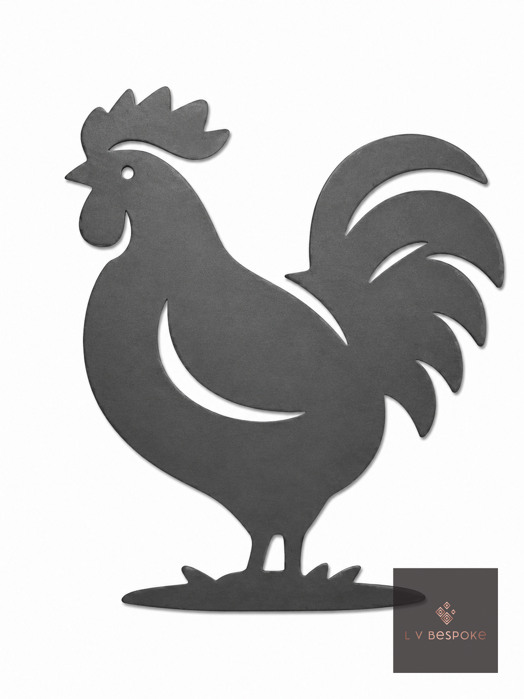 Cut steel cockerel silhouette topper