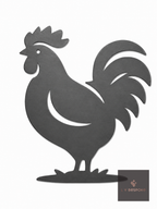 Cut steel cockerel silhouette topper