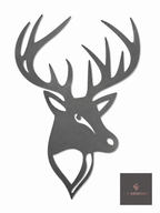 Cut steel stag head silhouette topper