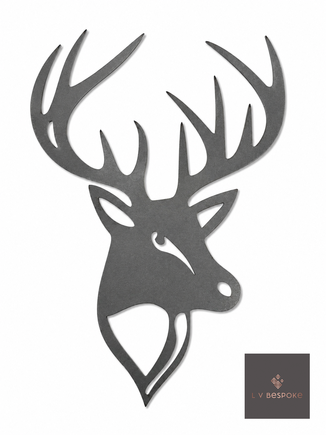 Cut steel stag head silhouette topper