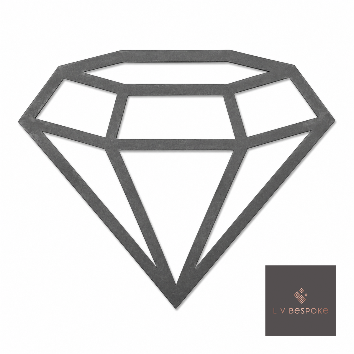 Cut steel diamond outline topper