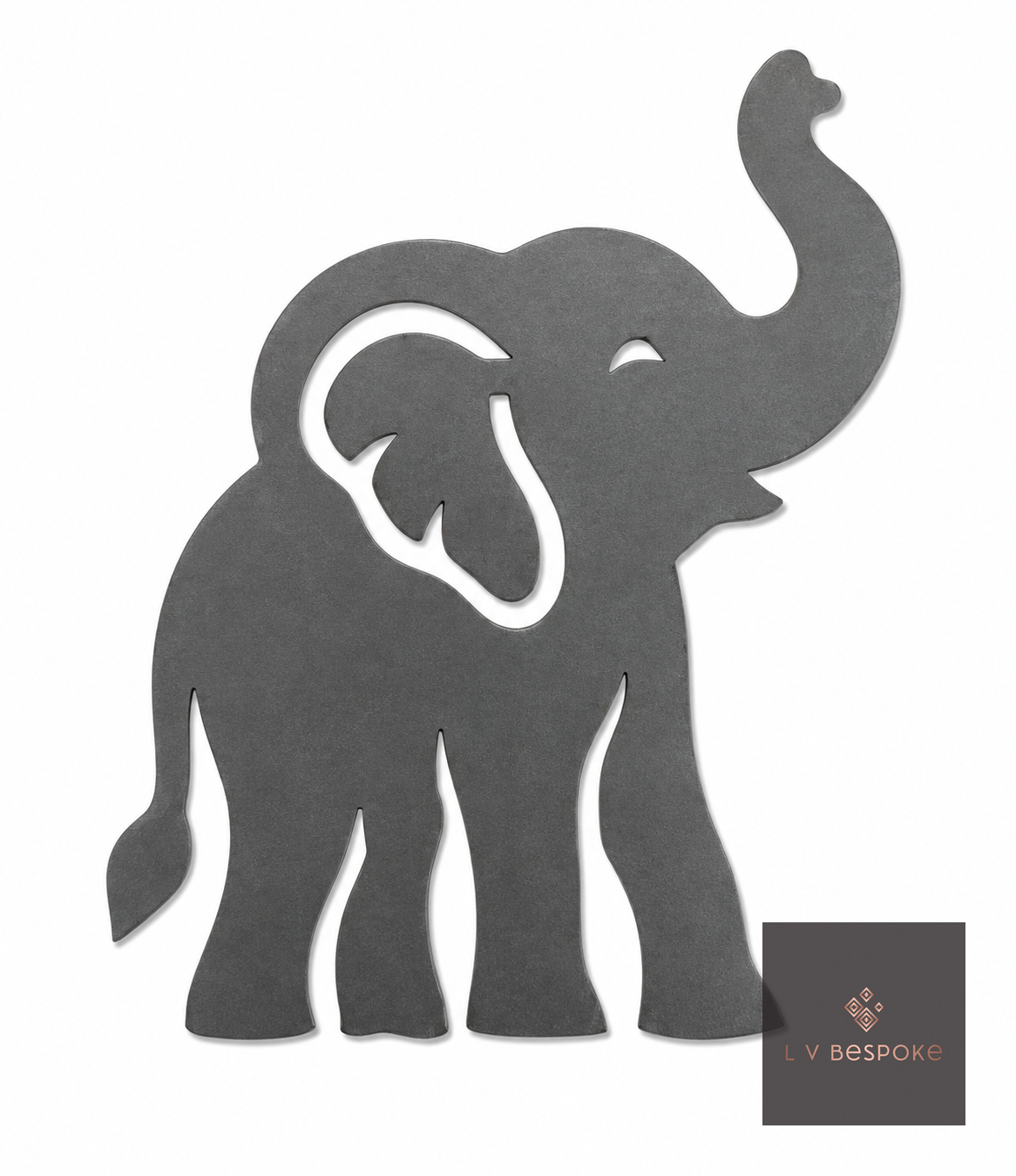 Cut steel elephant silhouette topper