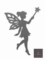 Cut steel fairy with wand silhouette topper