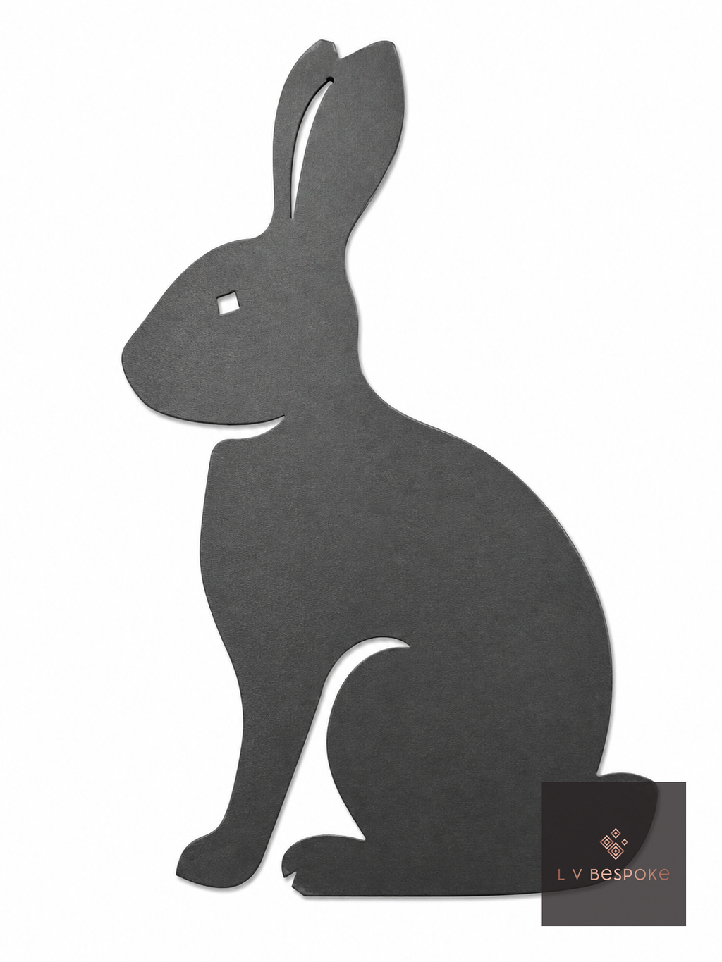 Cut steel sitting hare silhouette topper