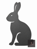 Cut steel sitting hare silhouette topper