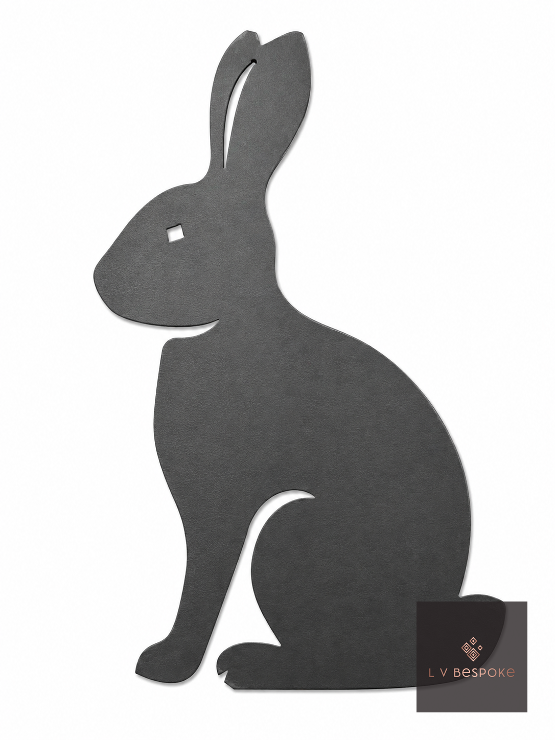 Cut steel sitting hare silhouette topper