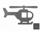 Cut steel helicopter silhouette topper