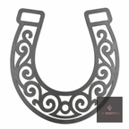Cut steel decorative horseshoe topper