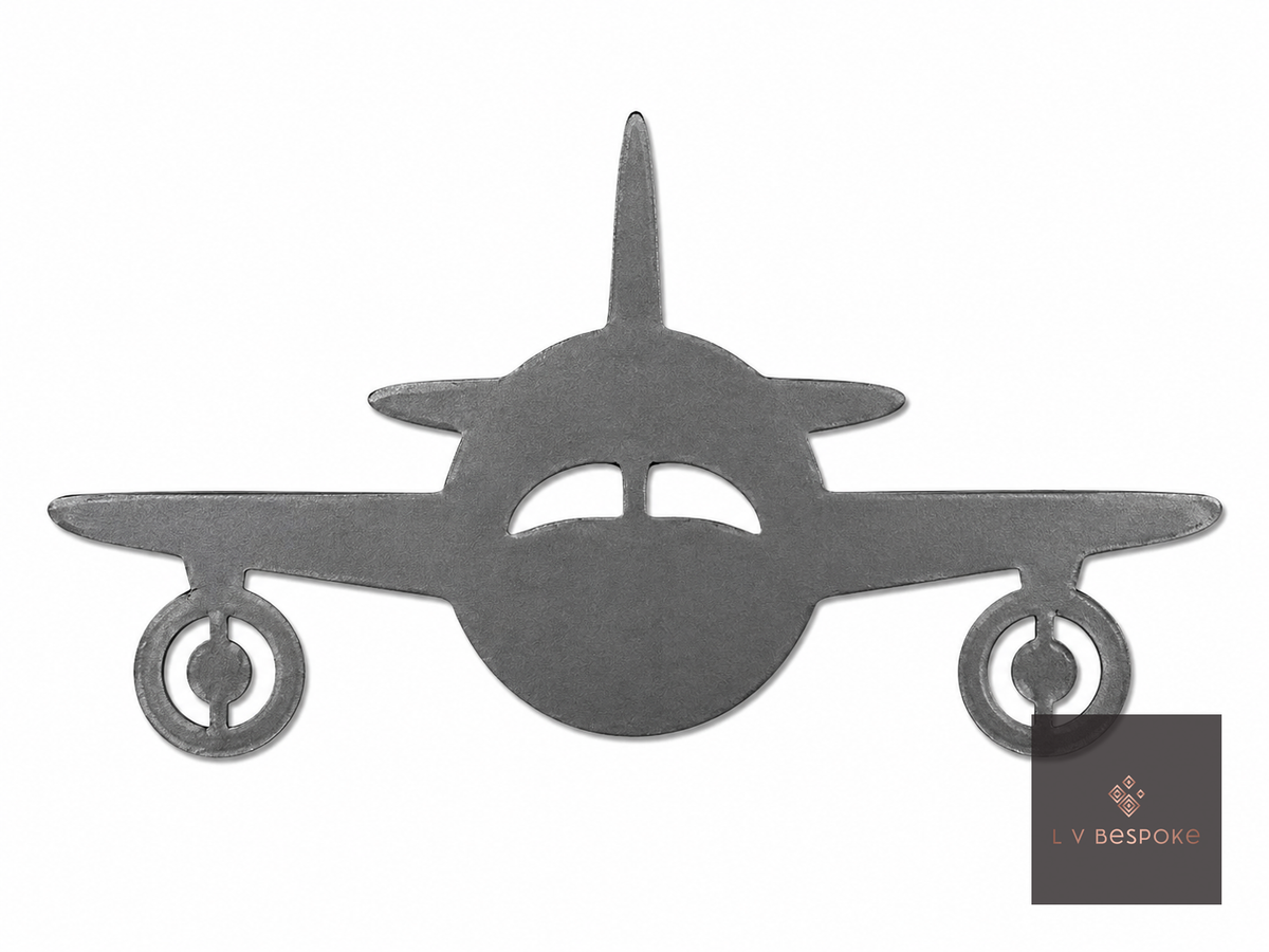 Cut steel jet plane silhouette topper