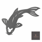 Cut steel koi carp silhouette topper