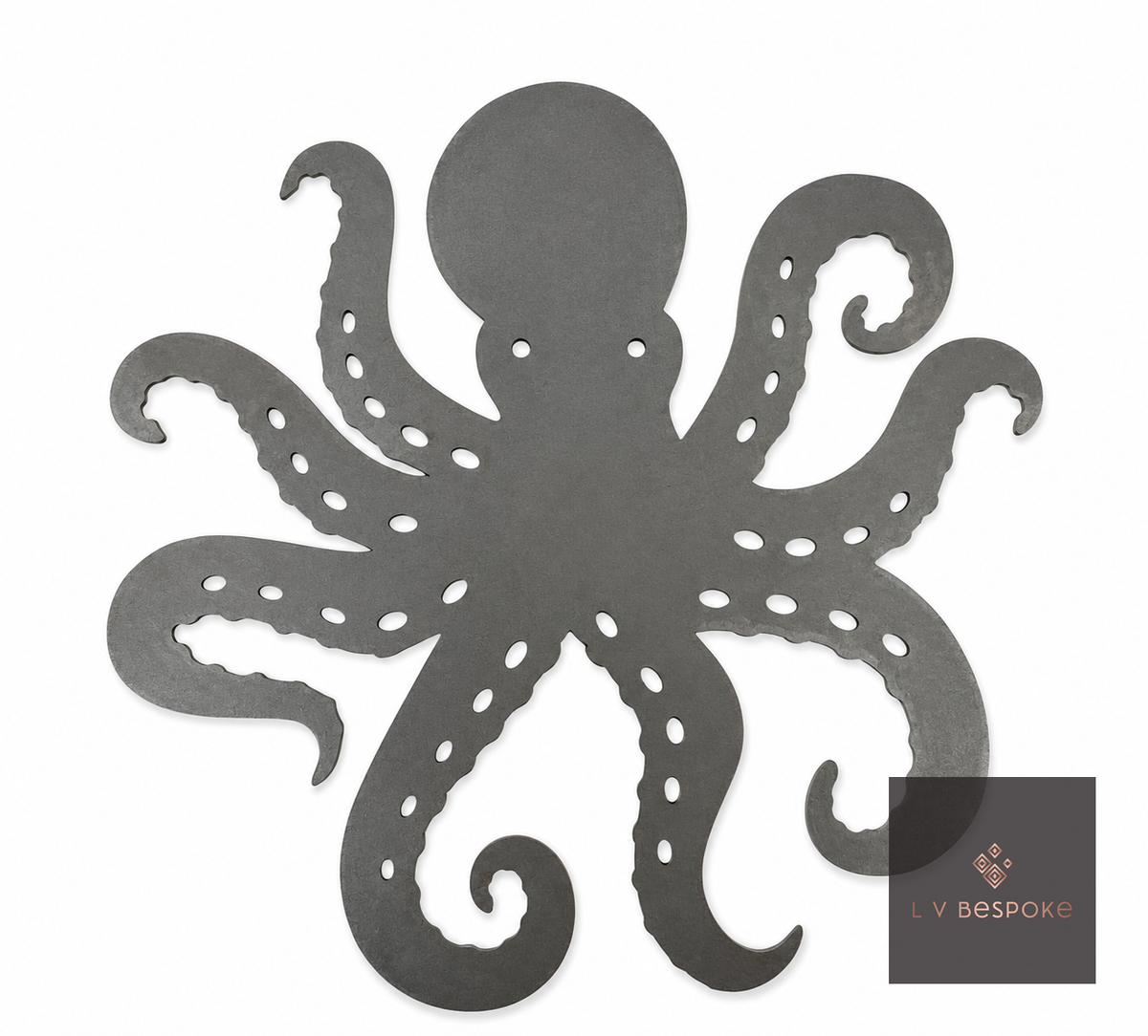 Cut steel octopus silhouette topper
