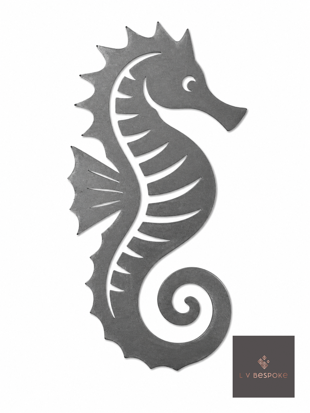 Cut steel seahorse silhouette topper