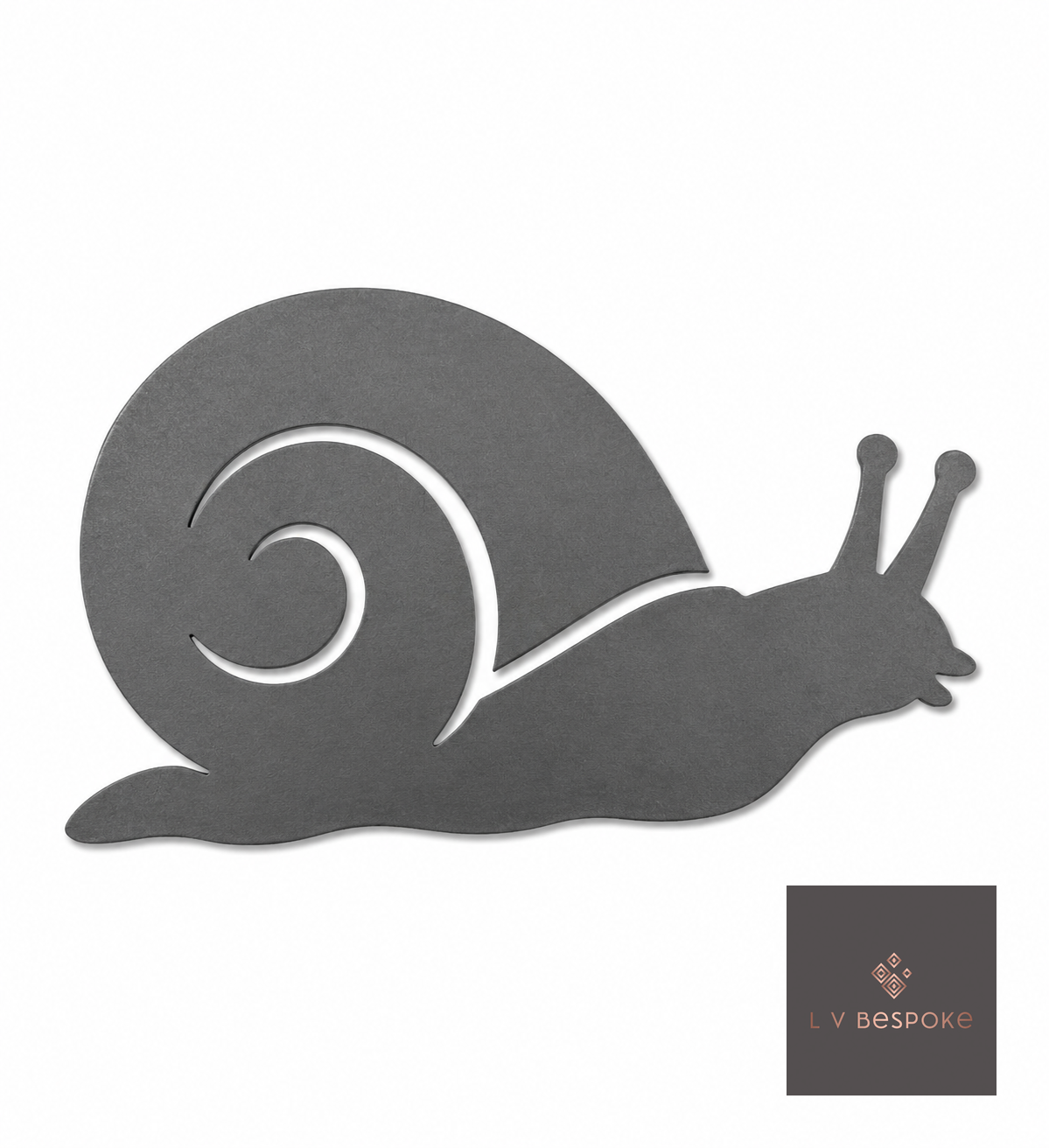 Cut steel snail silhouette topper