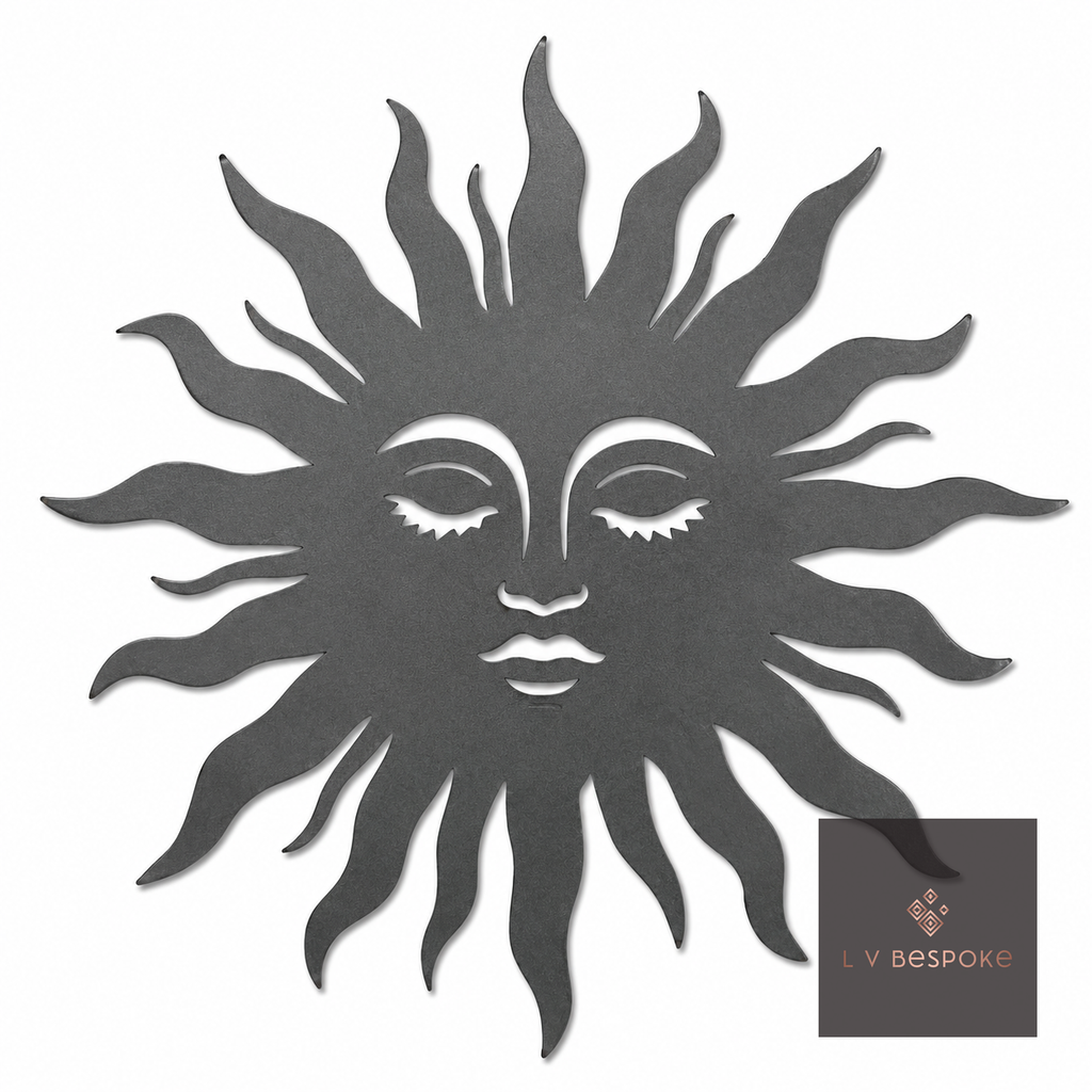 Cut steel sun face silhouette topper