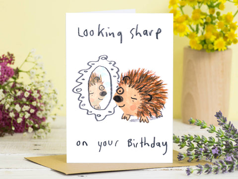 Hedgehog Card Looking Sharp On Your Birthday