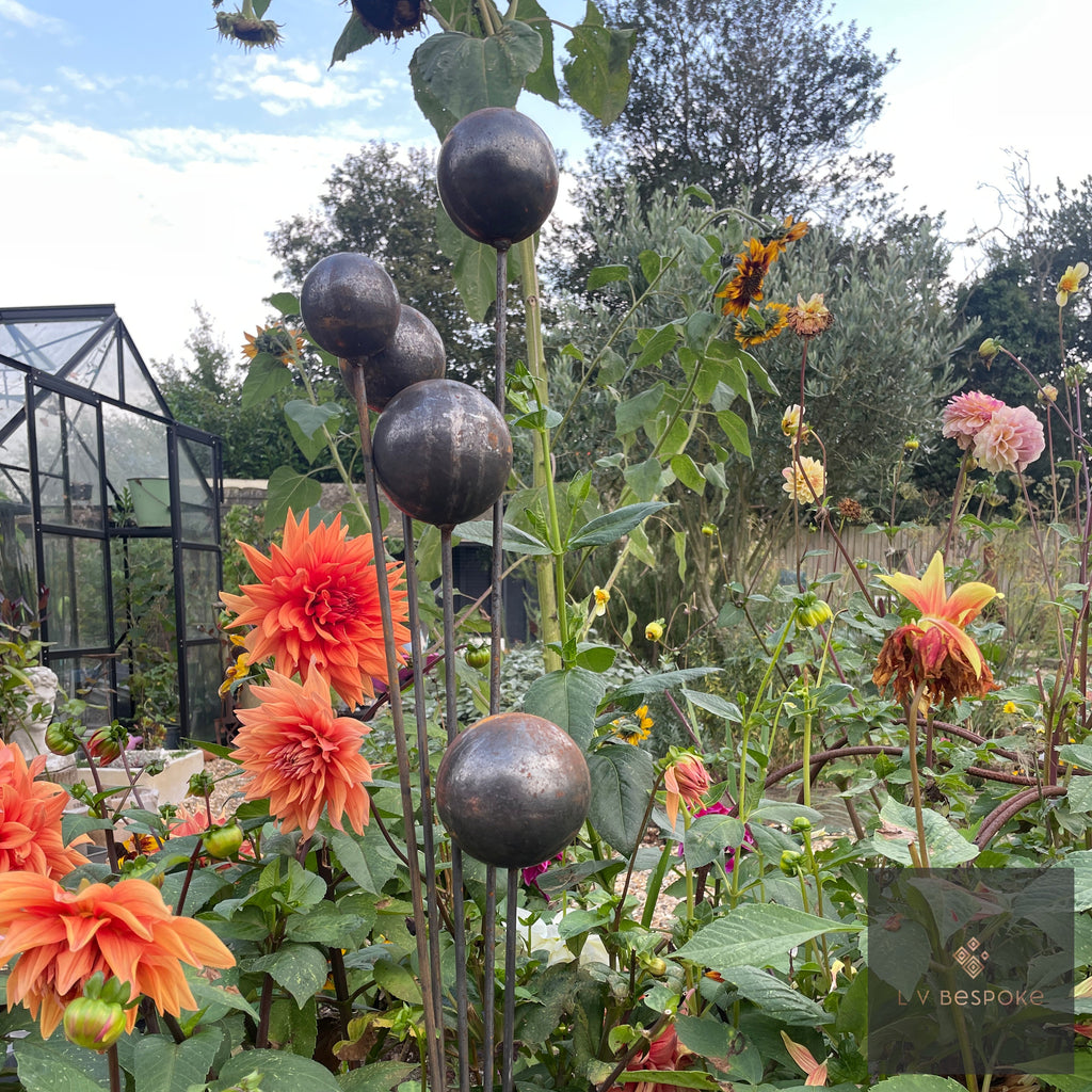 Bespoke Cluster of 5 Cups or Balls | Norfolk Steel Garden Feature