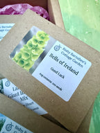 Floriography: The Little Box of Love – seed packet with a green flower picture and Good Luck