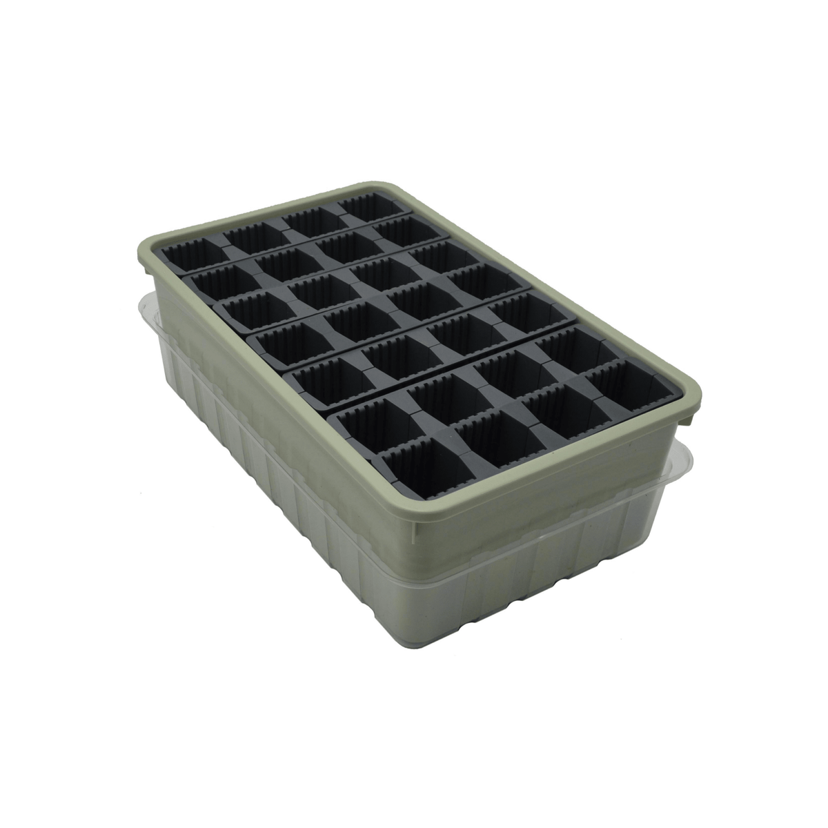 Garland 28-Cell Deep Root Propagator deep cells sitting in the sage green tray