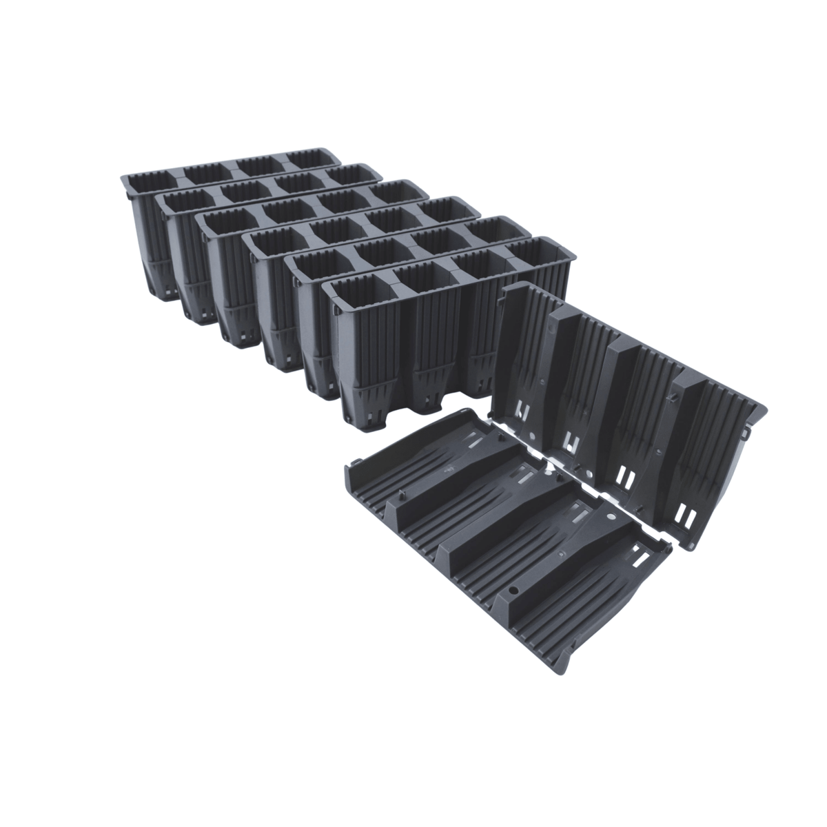 Garland Deep Root Propagator cell blocks with one hinged strip opened