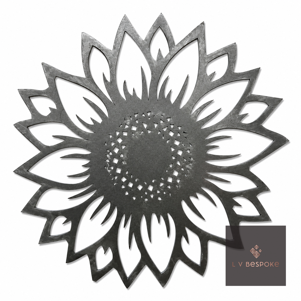 Short floral metal garden stake – sunflower design