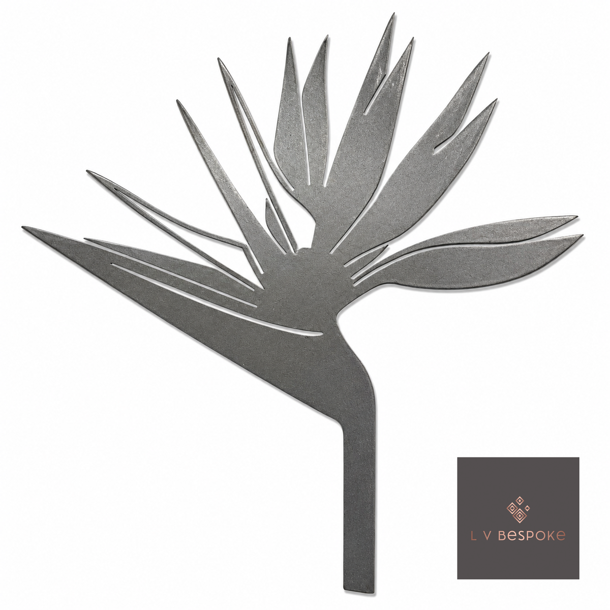 Tall floral metal garden stake – bird of paradise flower design
