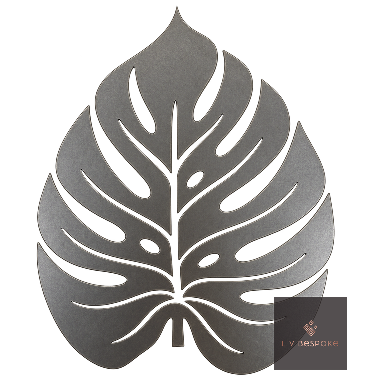 Tall floral metal garden stake – monstera leaf design