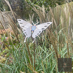 Swaying Garden Stakes – white butterfly among grasses