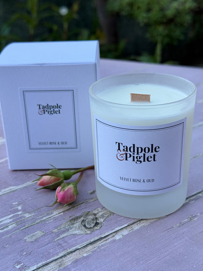 Velvet Rose &amp; Oud Scented Candle - Bishy Barnabees Cottage Garden Ltd